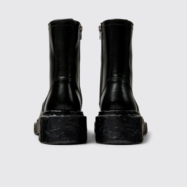 Back view of CAMPERLAB VAMONOS Black Leather Medium Boots