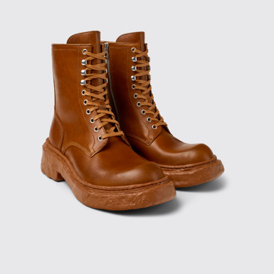 CAMPERLAB VAMONOS Bottes mi-hautes en cuir marron