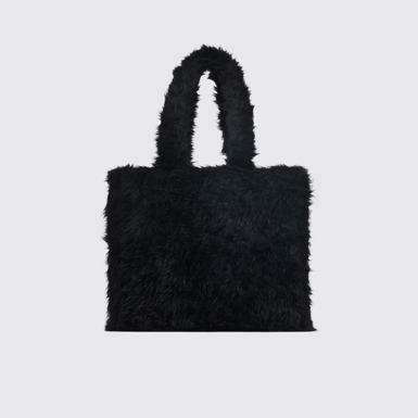 Side view of CAMPERLAB BAGS Black textured tote