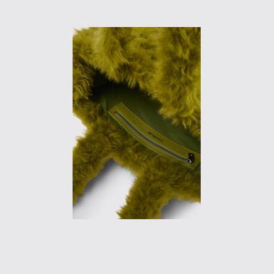 Overhead view of CAMPERLAB BAGS Green textured tote