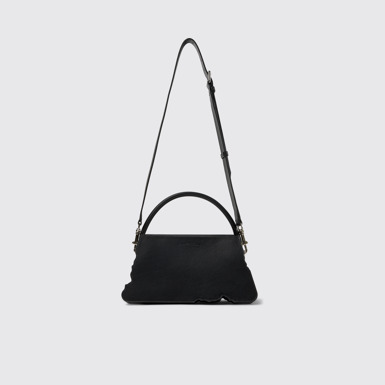 Back view of CAMPERLAB BAGS Black leather accordion shoulder bag