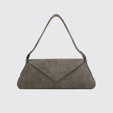 Side view of CAMPERLAB BAGS Gray suede handbag
