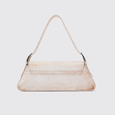 Back view of CAMPERLAB BAGS White cracked leather handbag