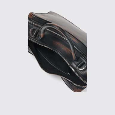 Overhead view of CAMPERLAB BAGS Black leather bag