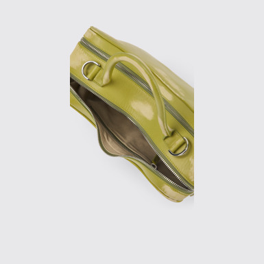 Overhead view of CAMPERLAB BAGS Green leather bag