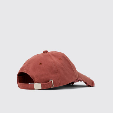 Back view of Cap Red Cotton Cap (One Size)