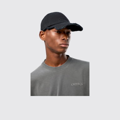 Cap Dark Gray Cotton Cap (One Size)