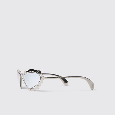 Front view of NOPEA  Sunglasses Silver Shiny NOPEA Metal Sunglasses