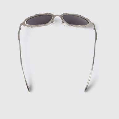 Overhead view of NOPEA  Sunglasses Silver Brushed NOPEA Metal Sunglasses