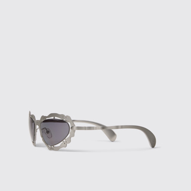 Front view of NOPEA  Sunglasses Silver Brushed NOPEA Metal Sunglasses