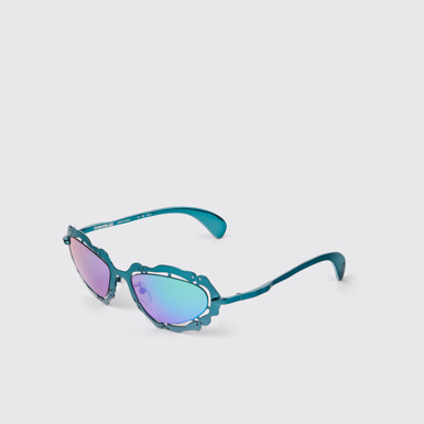Front view of CAMPERLAB SUNGLASSES Blue-green NOPEA Metal Sunglasses