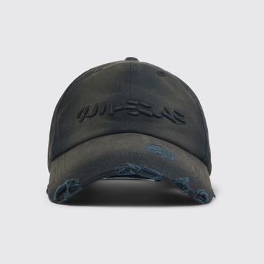 Front view of CAMPERLAB CAP Black sprayed cap