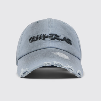 Front view of CAMPERLAB CAP Gray sprayed cap