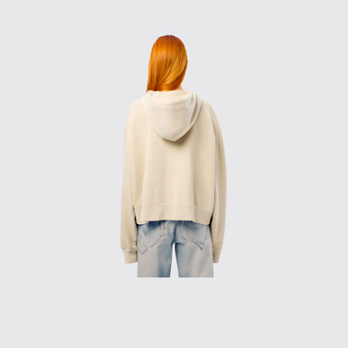 Hoodie Beige Cotton Hoodie