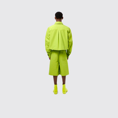 Tech Shorts Green Cotton/Nylon Shorts