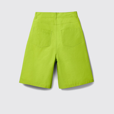 Back view of Tech Shorts Green Cotton/Nylon Shorts