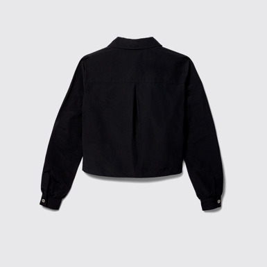 Back view of Tech Shirt Black Cotton/Nylon Shirt