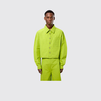 Tech Shirt Green Cotton/Nylon Shirt