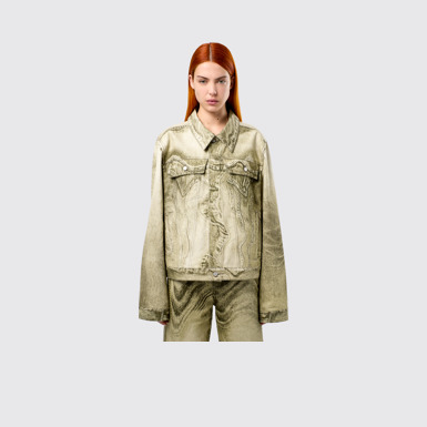 Denim Jacket  Black-Green Denim Jacket