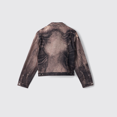 Back view of Denim Jacket Dusty Pink Denim Jacket