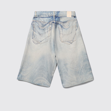 Back view of Denim Shorts Blue Denim Shorts