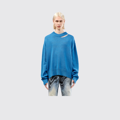 Melange Knit Sweater Blue Melange Knit Sweater