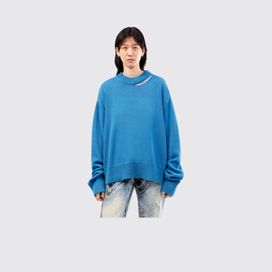 Melange Knit Sweater Blue Melange Knit Sweater