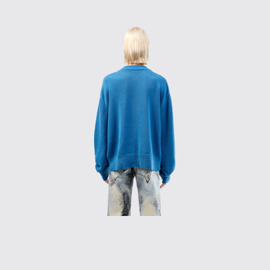 Melange Knit Sweater Blue Melange Knit Sweater