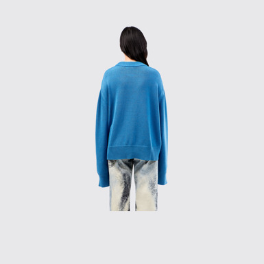 Melange Knit Sweater Blue Melange Knit Sweater