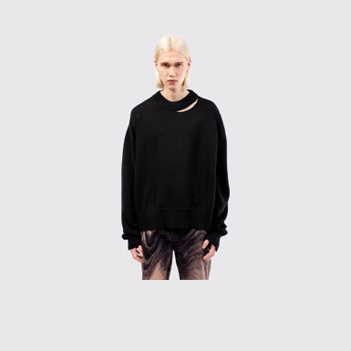 Melange Knit Sweater Black Melange Knit Sweater