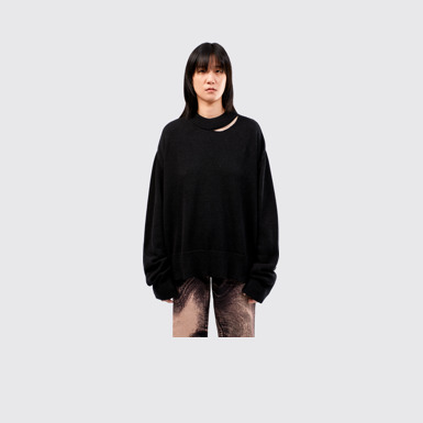 Melange Knit Sweater Black Melange Knit Sweater