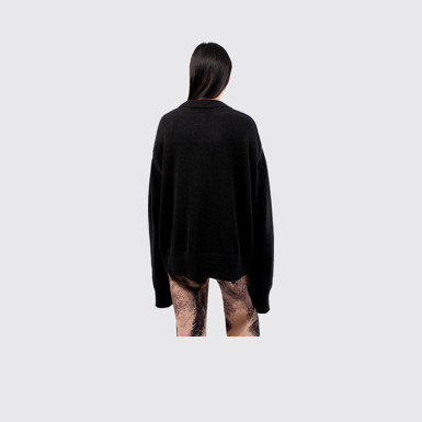 Melange Knit Sweater Black Melange Knit Sweater