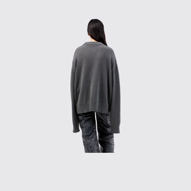 Melange Knit Sweater Gray Melange Knit Sweater