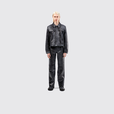 Leather Pants Dark Gray Leather Trousers