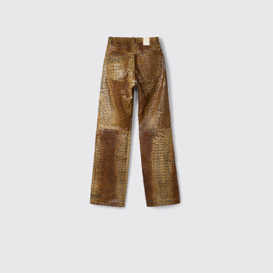 Back view of Leather Pants Brown Leather Trousers