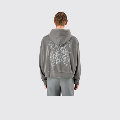 Hoodie Faded Black Mineral Dye Boxy Hoodie
