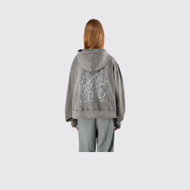 Hoodie Faded Black Mineral Dye Boxy Hoodie