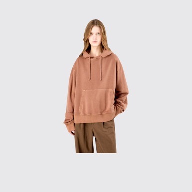 Hoodie Terracotta Mineral Dye Boxy Hoodie