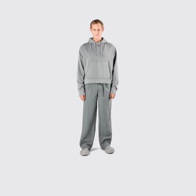 Hoodie Gray Mineral Dye Boxy Hoodie