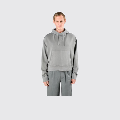 Hoodie Gray Mineral Dye Boxy Hoodie