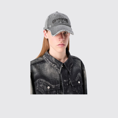 CAMPERLAB CAP Faded Black Distorted Washed Cap