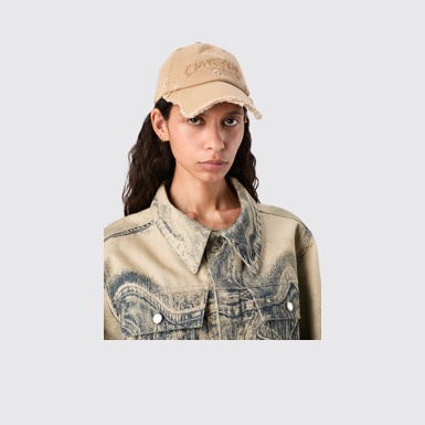 CAMPERLAB CAP Faded beige distorted washed cap