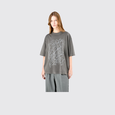 T-Shirt Faded Black Mineral Dye Boxy T-Shirt