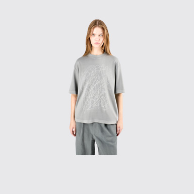 T-Shirt Gray Mineral Dye Boxy T-Shirt