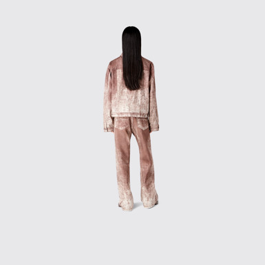 Denim Terracotta Paint Print Denim Jacket
