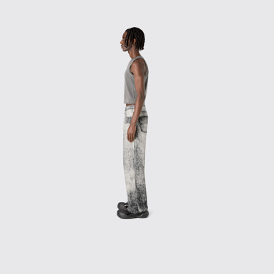 Denim Faded Black Paint Print Denim Jeans