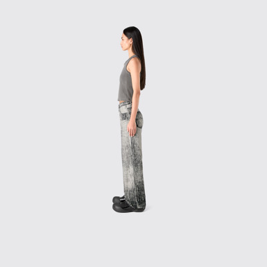 Denim Faded Black Paint Print Denim Jeans