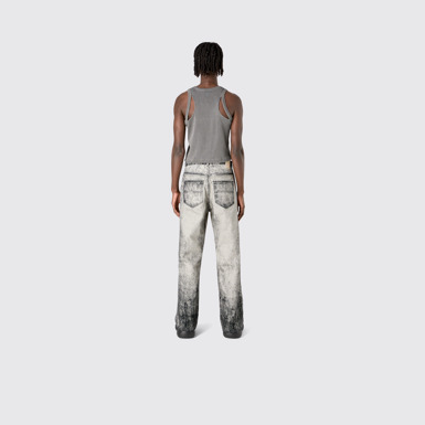 Denim Faded Black Paint Print Denim Jeans