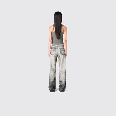 Denim Faded Black Paint Print Denim Jeans