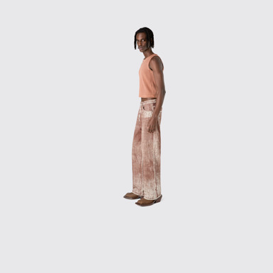 Denim Terracotta Paint Print Denim Jeans